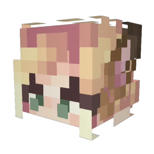 Jaeneper Minecraft avatar head, 3D render