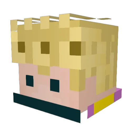 Jaetpa Minecraft avatar head, 3D render
