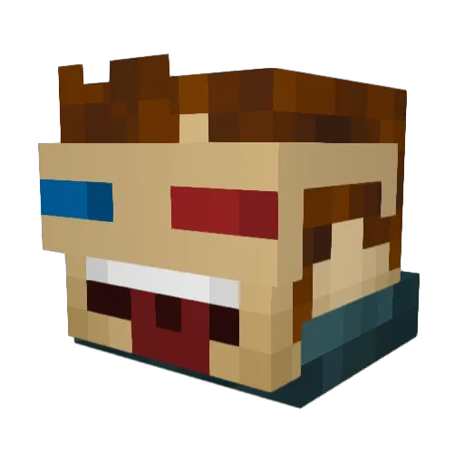 JaffasBox Minecraft avatar head, 3D render
