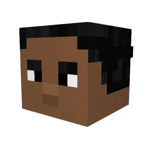 Jaffe0 Minecraft avatar head, 3D render