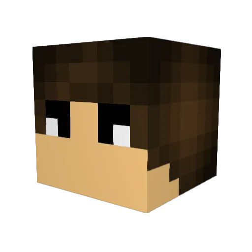 Jagaki Minecraft avatar head, 3D render