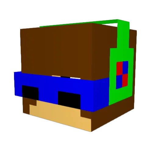 Jagana Minecraft avatar head, 3D render