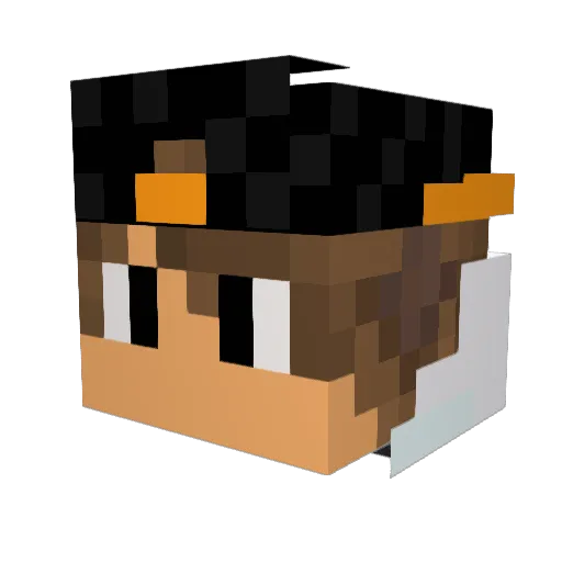 Jagermeisteris Minecraft avatar head, 3D render