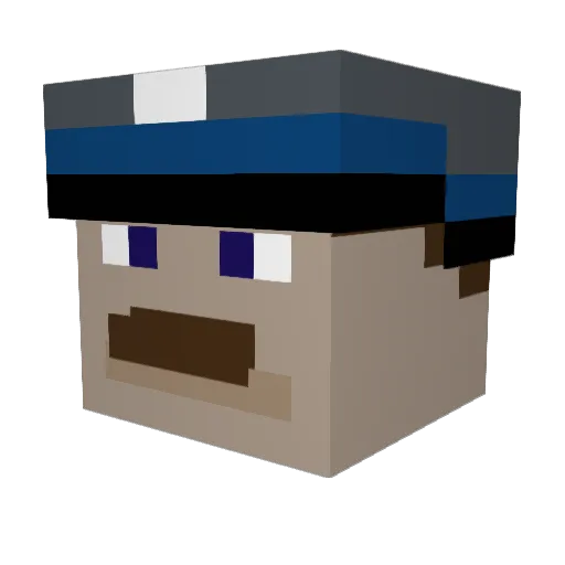 Jagibon Minecraft avatar head, 3D render