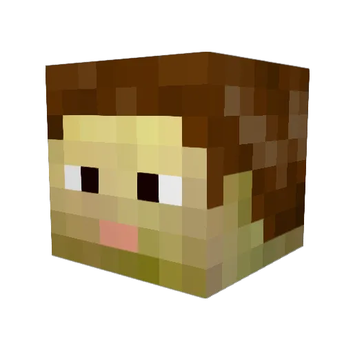 Jagsba Minecraft avatar head, 3D render