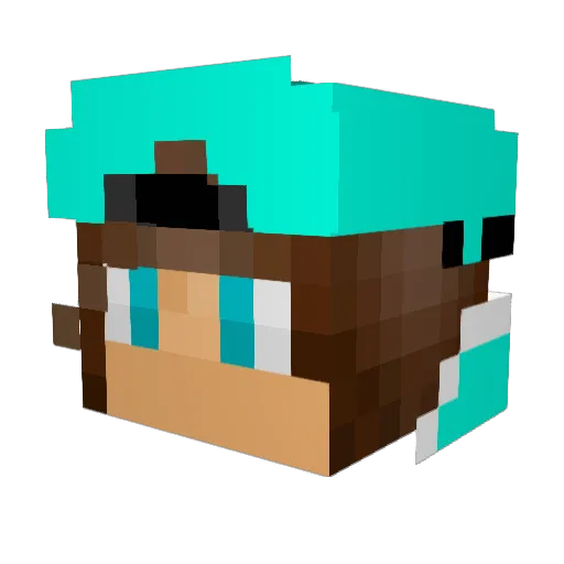 Jaguarseas Minecraft avatar head, 3D render