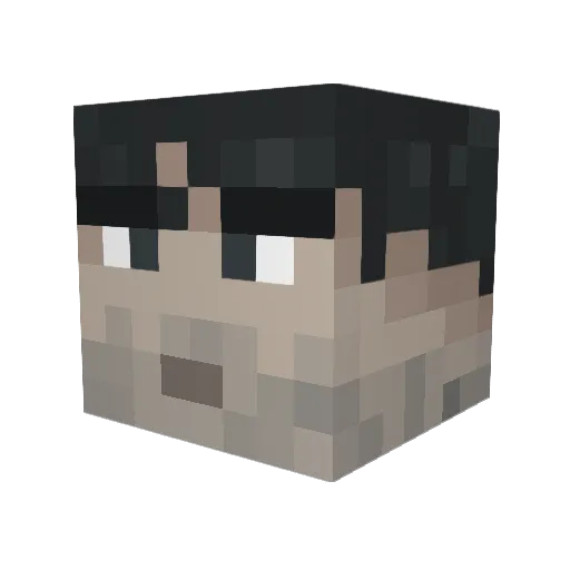 Jagus Minecraft avatar head, 3D render