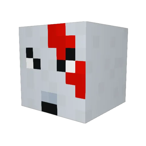 Jagustin Minecraft avatar head, 3D render