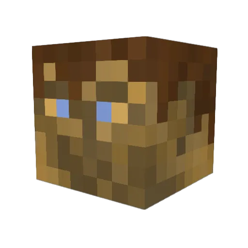 Jagwren Minecraft avatar head, 3D render