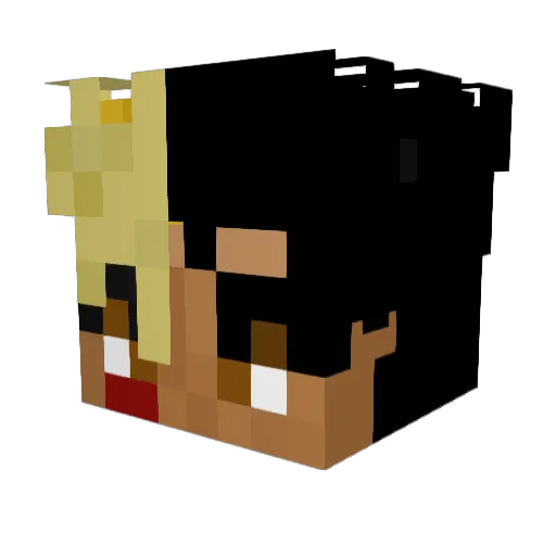 JahBluMeh Minecraft avatar head, 3D render