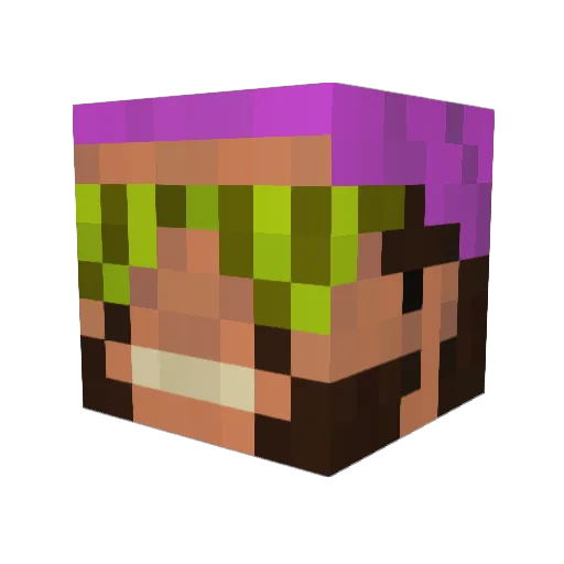 Jahfen Minecraft avatar head, 3D render