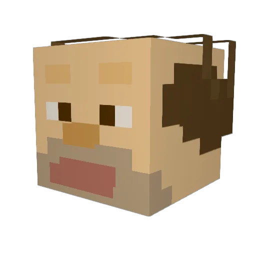 Jahvm Minecraft avatar head, 3D render