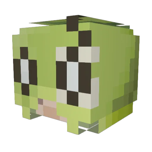 Jahweed Minecraft avatar head, 3D render