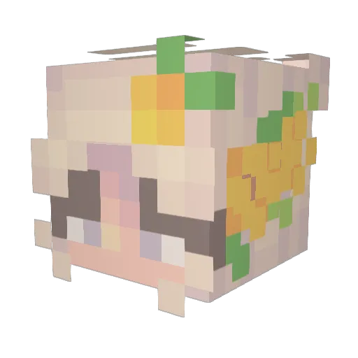 JaiMilk Minecraft avatar head, 3D render