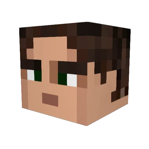 Jajajames Minecraft avatar head, 3D render