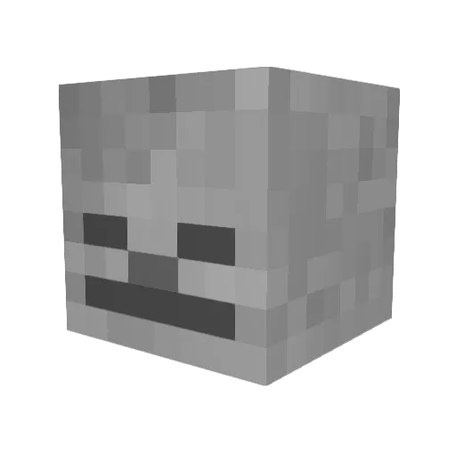 Jakalaka Minecraft avatar head, 3D render