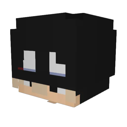 Jakawu Minecraft avatar head, 3D render