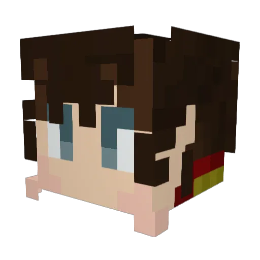 Jake595 Minecraft avatar head, 3D render