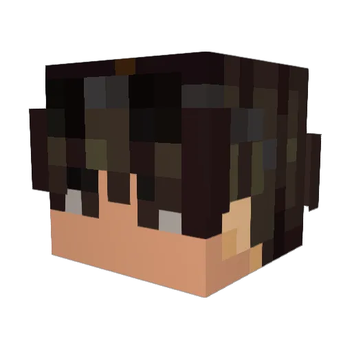 Jakedenooby Minecraft avatar head, 3D render