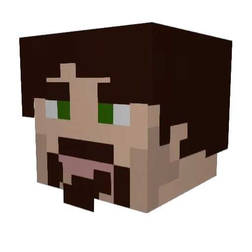 Jakejanne Minecraft avatar head, 3D render