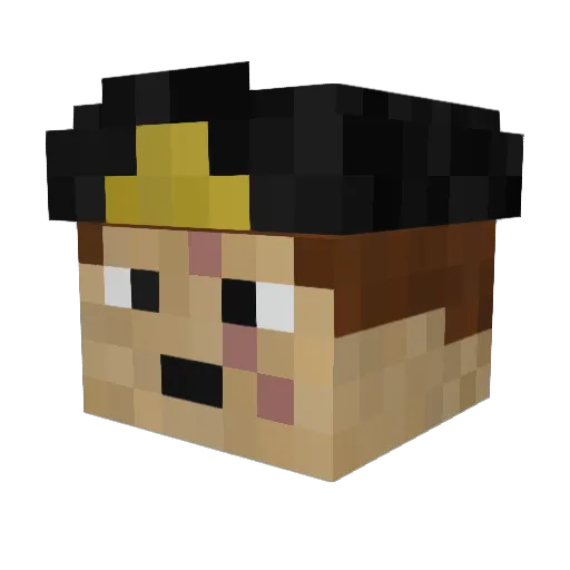 Jakessu Minecraft avatar head, 3D render
