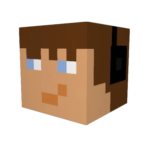 Jakeup0 Minecraft avatar head, 3D render