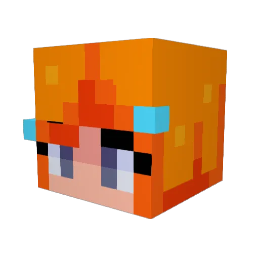 JakiPie Minecraft avatar head, 3D render