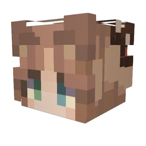 Jakilope Minecraft avatar head, 3D render