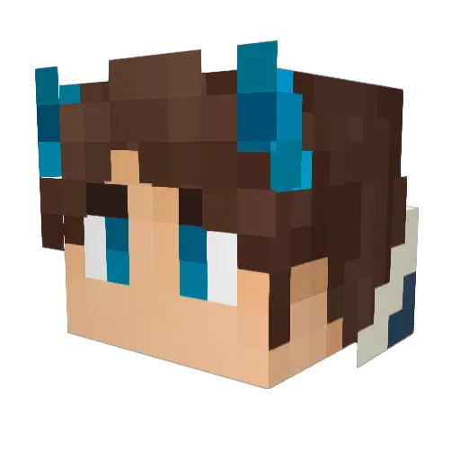 Jakkalsxl Minecraft avatar head, 3D render