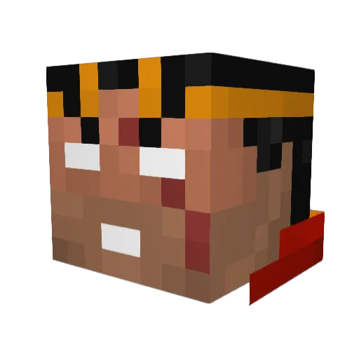 Jaknelben Minecraft avatar head, 3D render