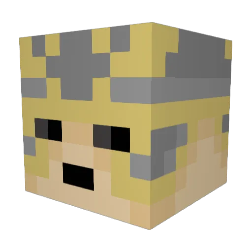 Jakobtw Minecraft avatar head, 3D render