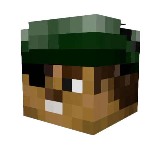 Jakther Minecraft avatar head, 3D render