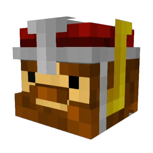 JakuWie Minecraft avatar head, 3D render