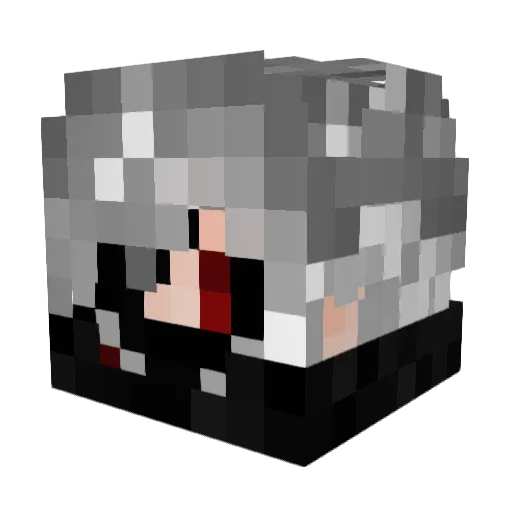 Jakurrito Minecraft avatar head, 3D render