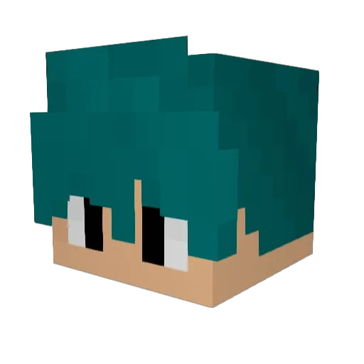 Jakuszi Minecraft avatar head, 3D render