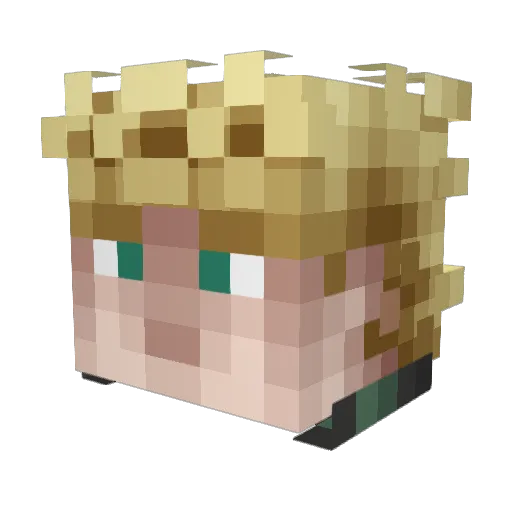 Jakuzaa Minecraft avatar head, 3D render