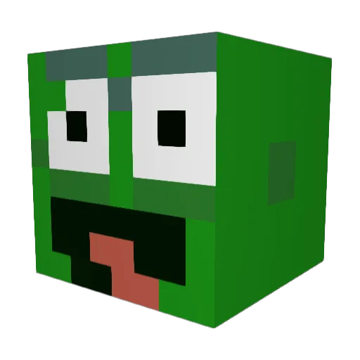 JalienAlien Minecraft avatar head, 3D render