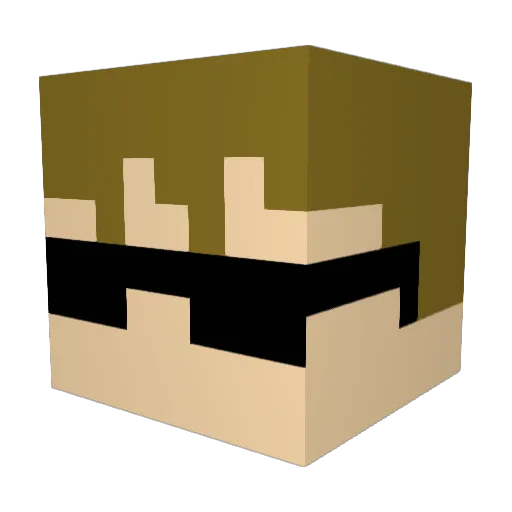 Jaltzuboy Minecraft avatar head, 3D render