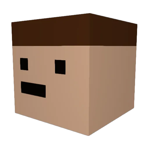 JamHug Minecraft avatar head, 3D render