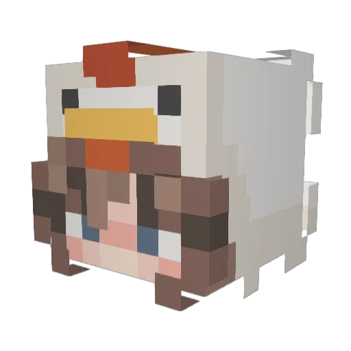 Jamaicaaa Minecraft avatar head, 3D render