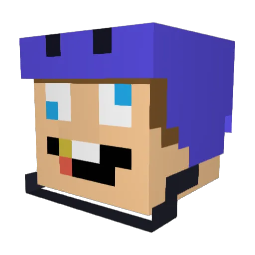 Jamallova Minecraft avatar head, 3D render
