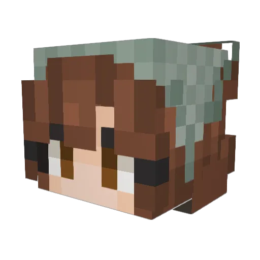 Jamalsgirll Minecraft avatar head, 3D render