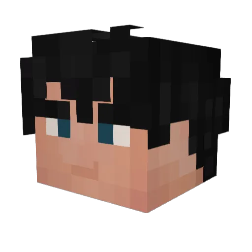 JambaWorld Minecraft avatar head, 3D render