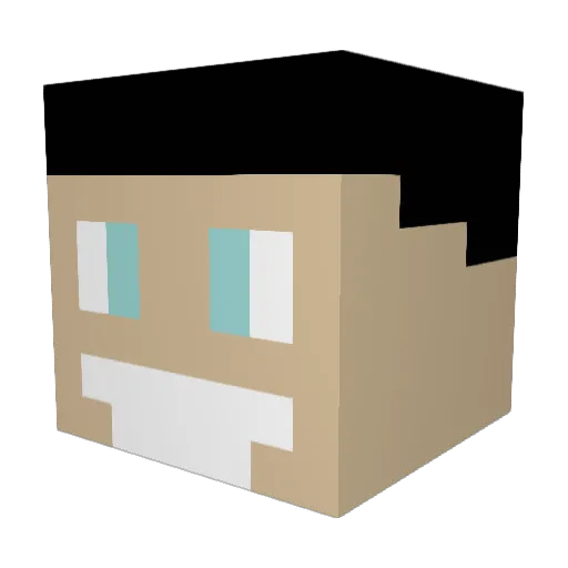 Jambarolls Minecraft avatar head, 3D render