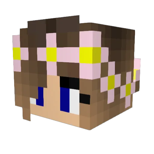 Jamelectra Minecraft avatar head, 3D render