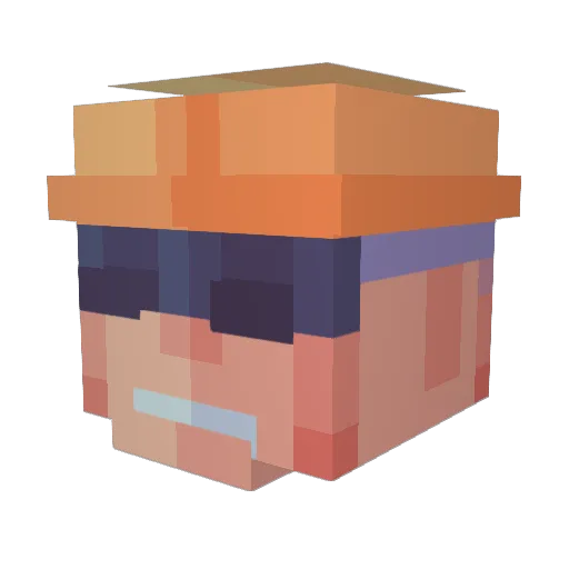 JamesBando Minecraft avatar head, 3D render