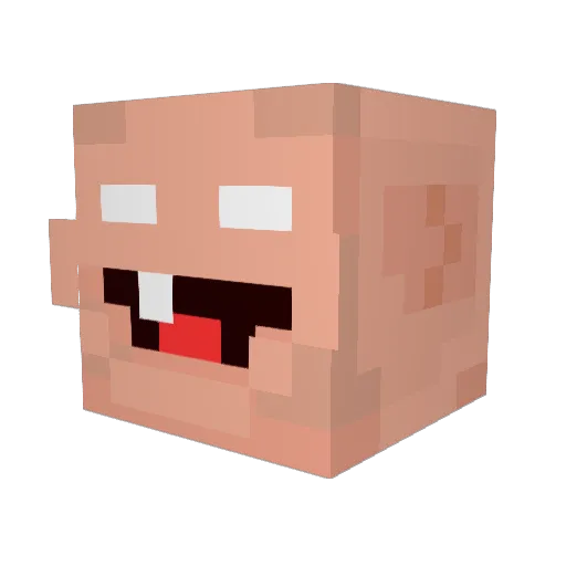 Jamesfegan Minecraft avatar head, 3D render