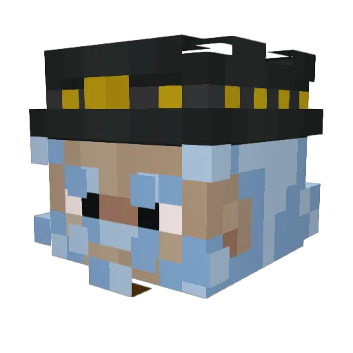 JamieTheAxolotl Minecraft avatar head, 3D render