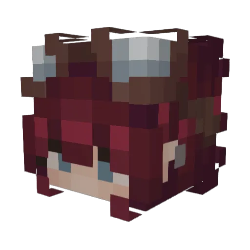 Jamilly Minecraft avatar head, 3D render