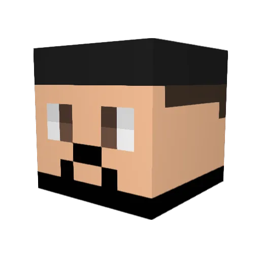Jamiltooo Minecraft avatar head, 3D render